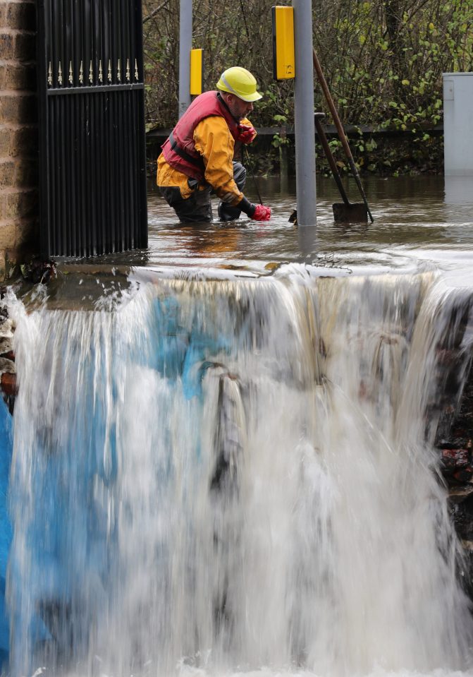  Council workers were today trying to clear drains outside homes hit by fast flowing water in Stalybridge