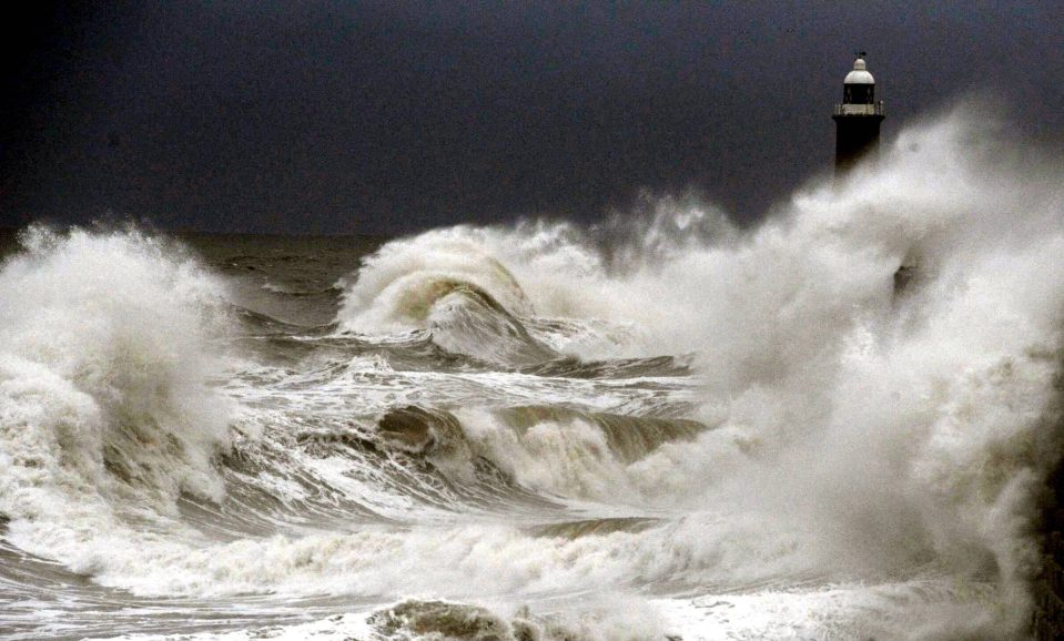  The raging North Sea at Tynemouth today after Storm Angus left a trail of flooding and destruction across England