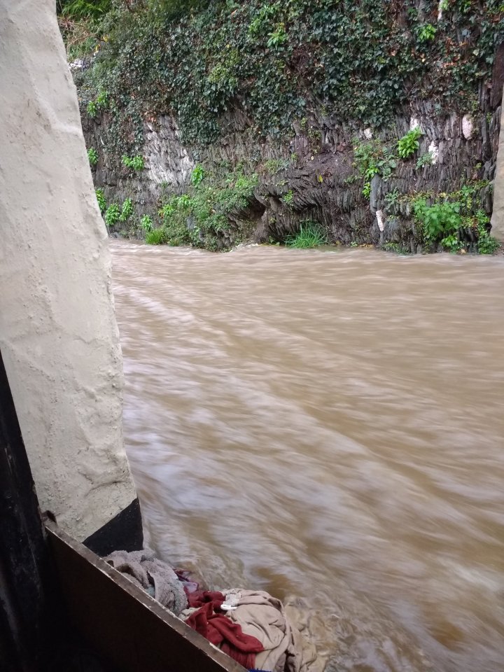  Firefighters were called to help after heavy rainfall over the past two days led to cars becoming stuck on flooded road