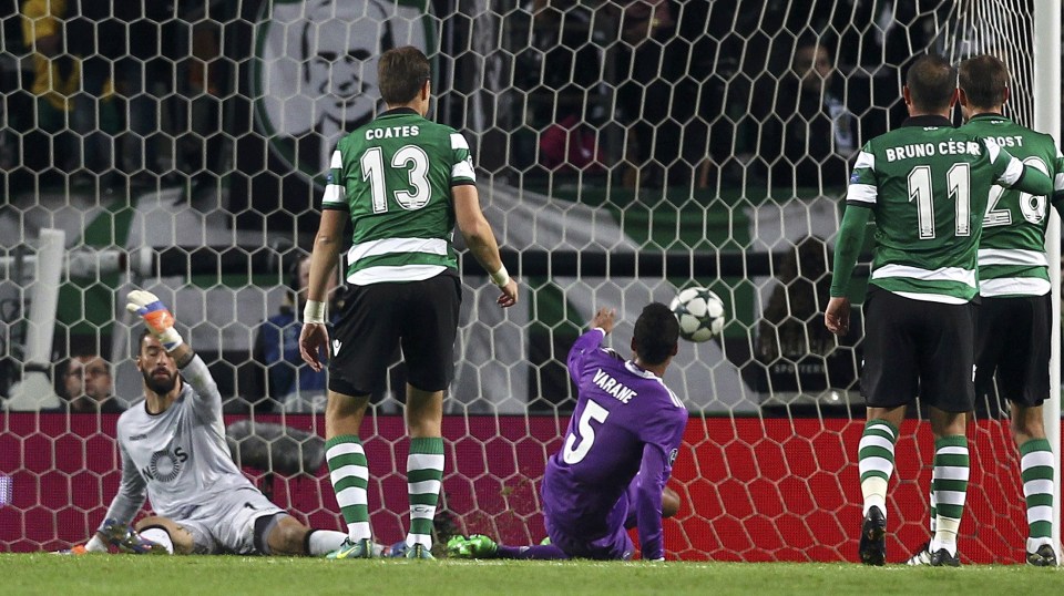  Raphael Varane bundled home the game's opening goal after being assisted by Cristiano Ronaldo