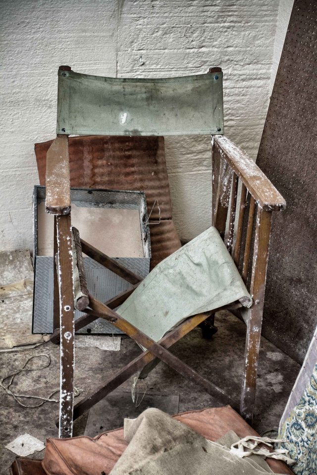 Mattresses are propped up against the wall and a canvas chair, thought to be from when the post first opened, is gathering dust