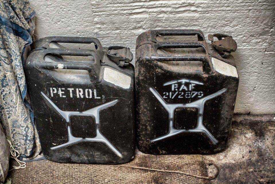 Petrol cans still sit within the bunker alongside instructions of what to do in the event of a nuclear attack