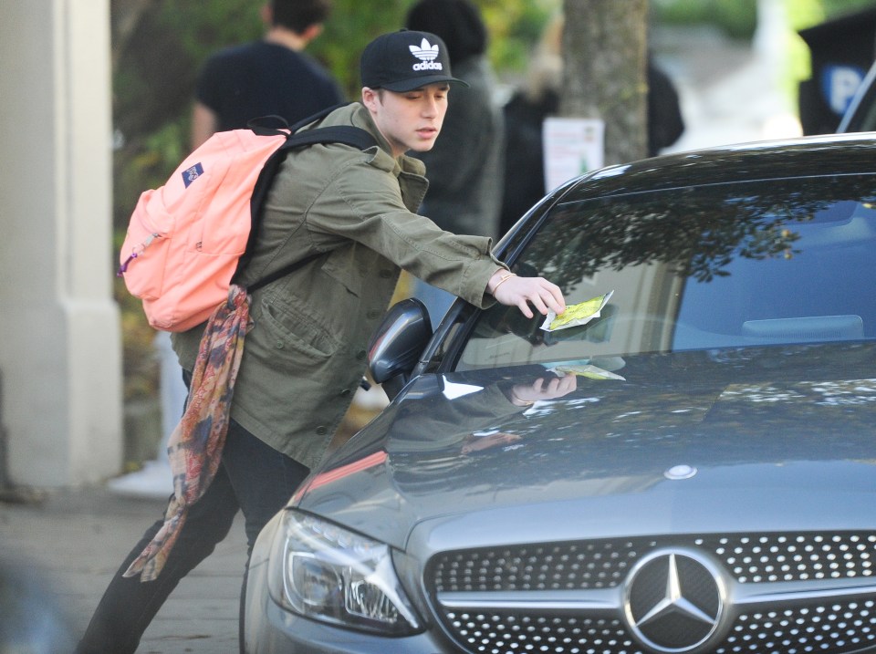  Brooklyn Beckham received his third parking fine since passing his test in July