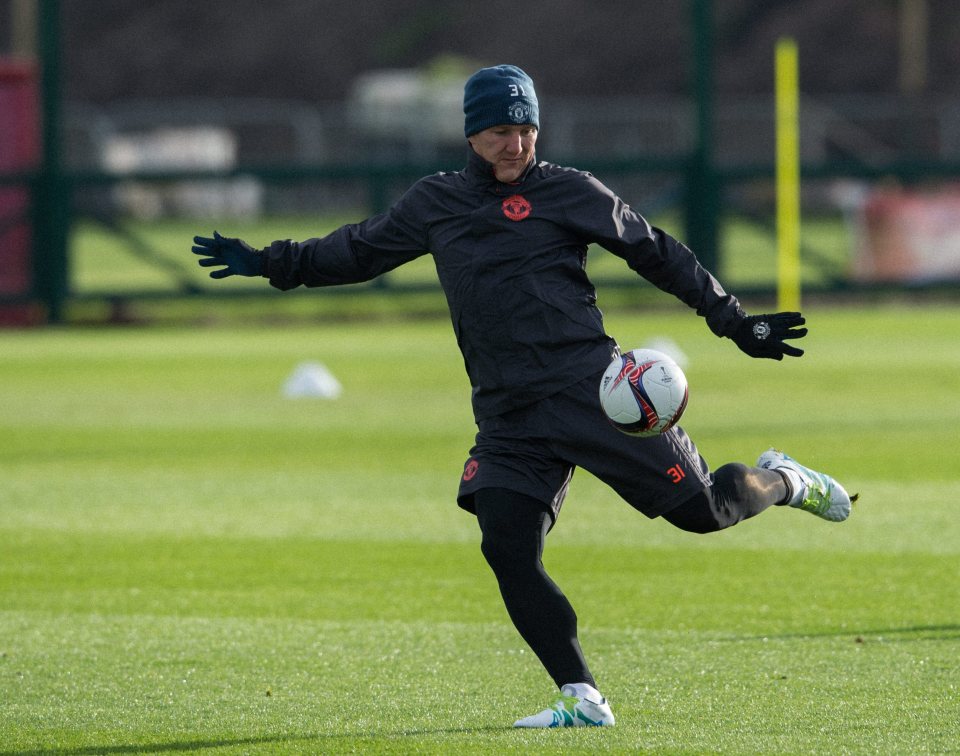  Manchester United's Bastian Schweinsteiger has been training with the first team despite his outcast status