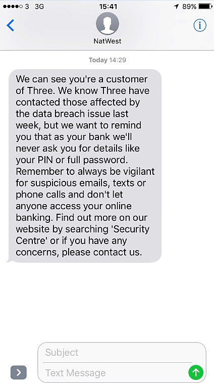  NatWest is sending out warning messages to almost 600,000 of its customers