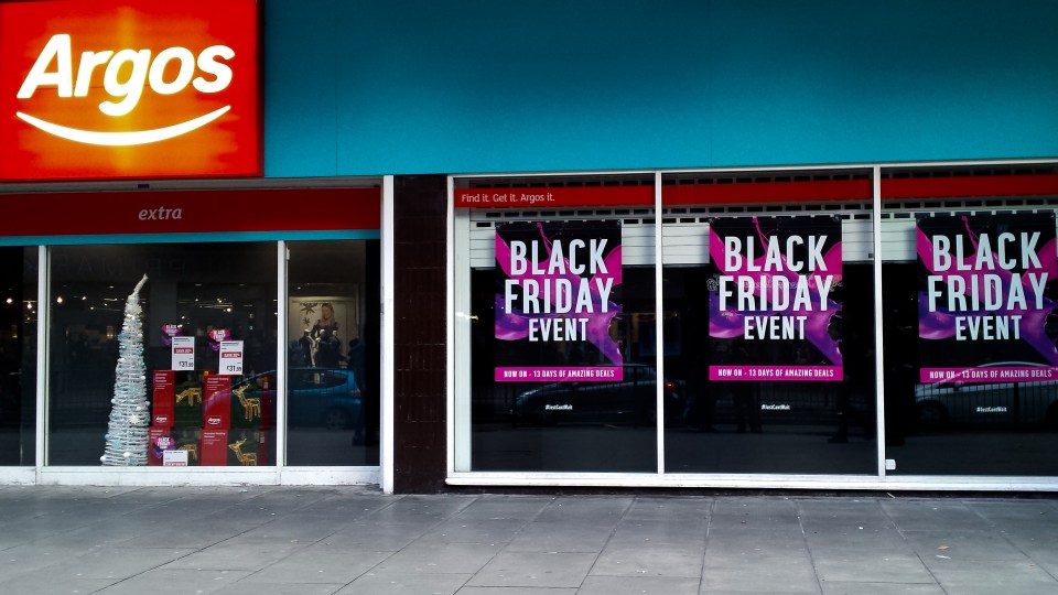  Argos store in Wood Green, north London, prepares for its Black Friday event