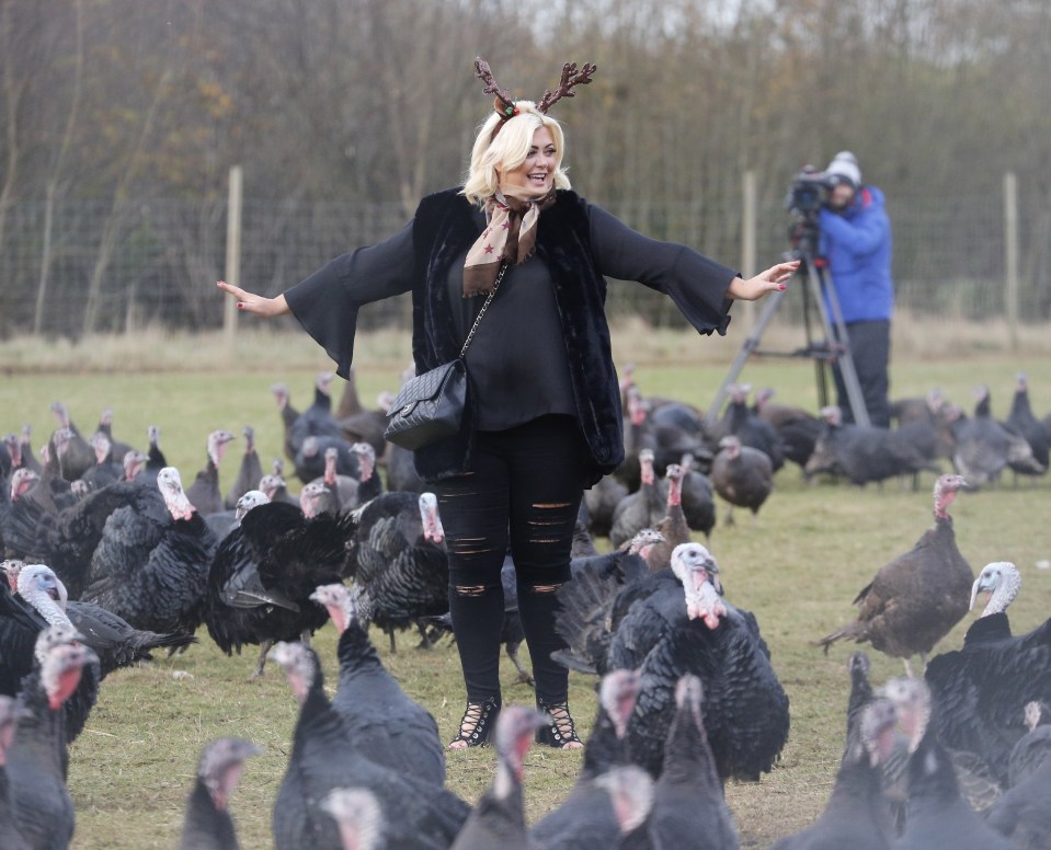  Gemma enjoyed being surrounded by the turkey gang