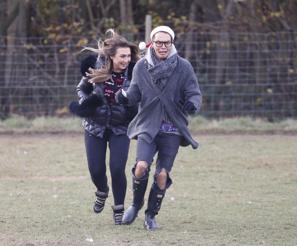  Lauren Goodger and Bobby Norris ran away from the turkeys in fear