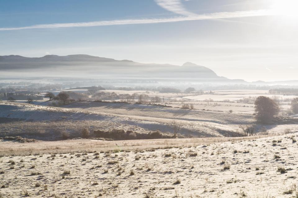  The Campsie Fells, a range of volcanic hills 17 miles north of Glasgow lay shrouded in mist after a hard overnight frost