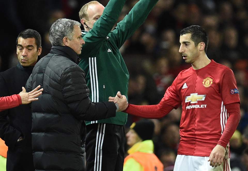  Mkhitaryan appears back in favour after his fine display against Feyenoord