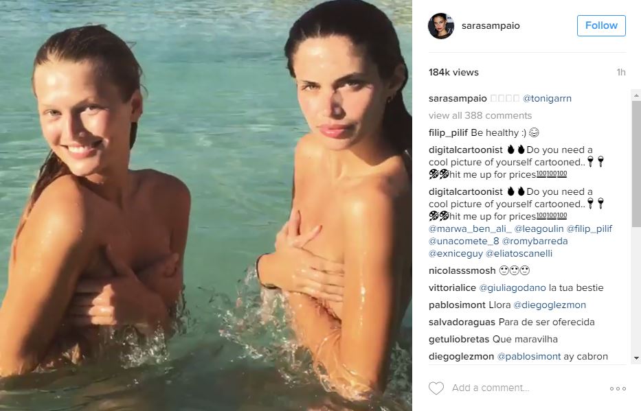  Sara Sampaio stripped off with Toni Garrn