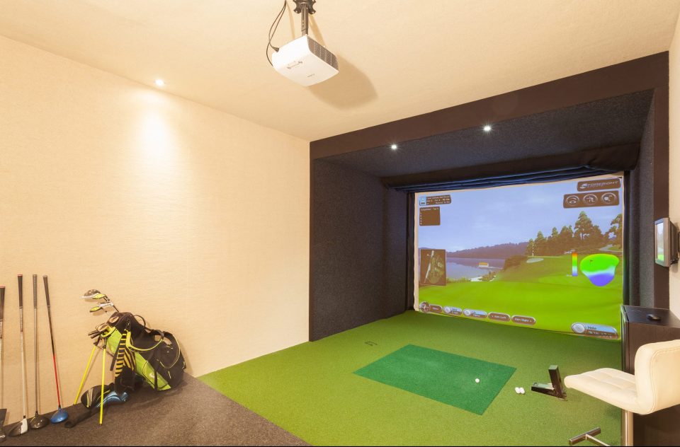  An indoor driving range is just one of the attractions the luxury five-bed farmhouse boasts