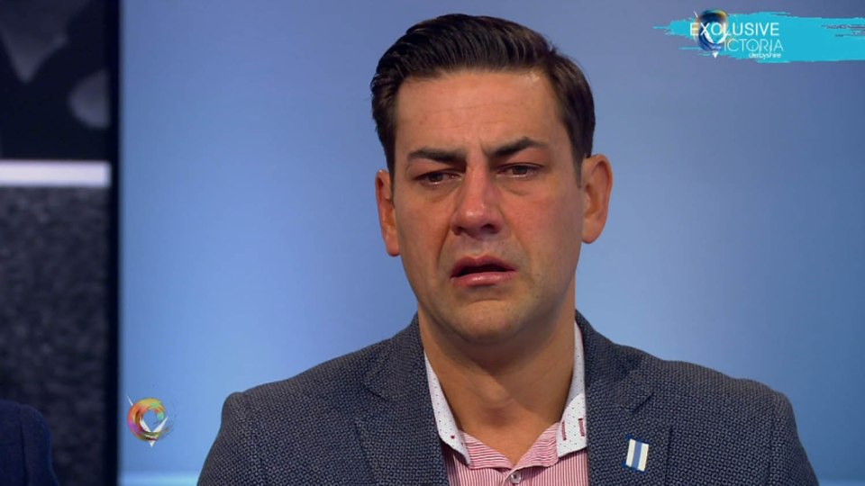  Bravery... Andy Woodward broke down in tears as he described the alleged abuse