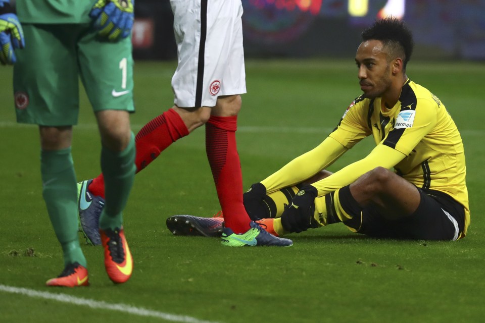  Pierre-Emerick Aubameyang was on target but could not stop Dortmund slipping to defeat