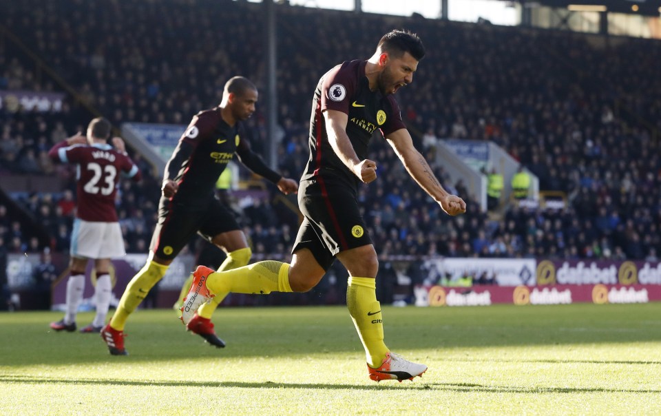  Sergio Aguero helped Man City to a narrow win