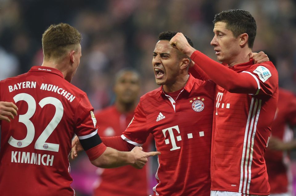  Thiago Alcantara had given Bayern the lead in the first half