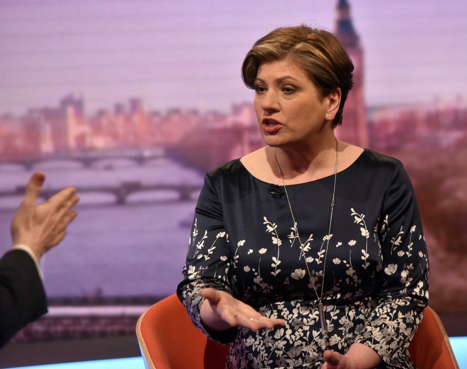  Shadow foreign secretary Emily Thornberry refused to rule out a second EU referendum