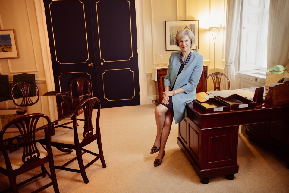  The PM in the private office of her Downing Street flat