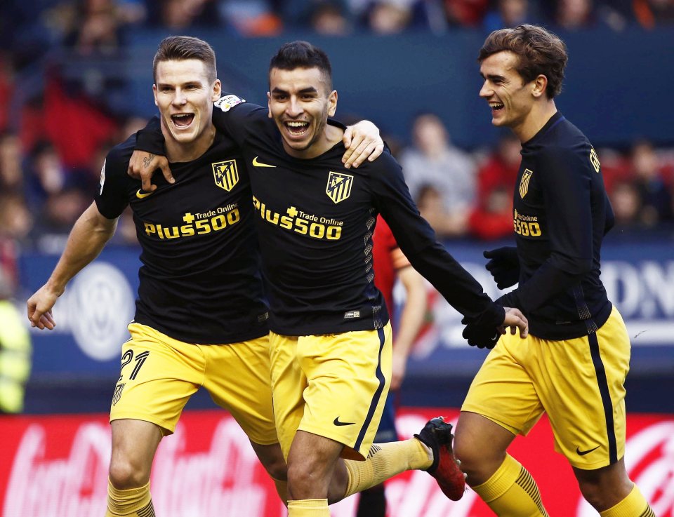  Kevin Gameiro with Angel Correa and Antoine Griezmann during thrashing of Osasuna