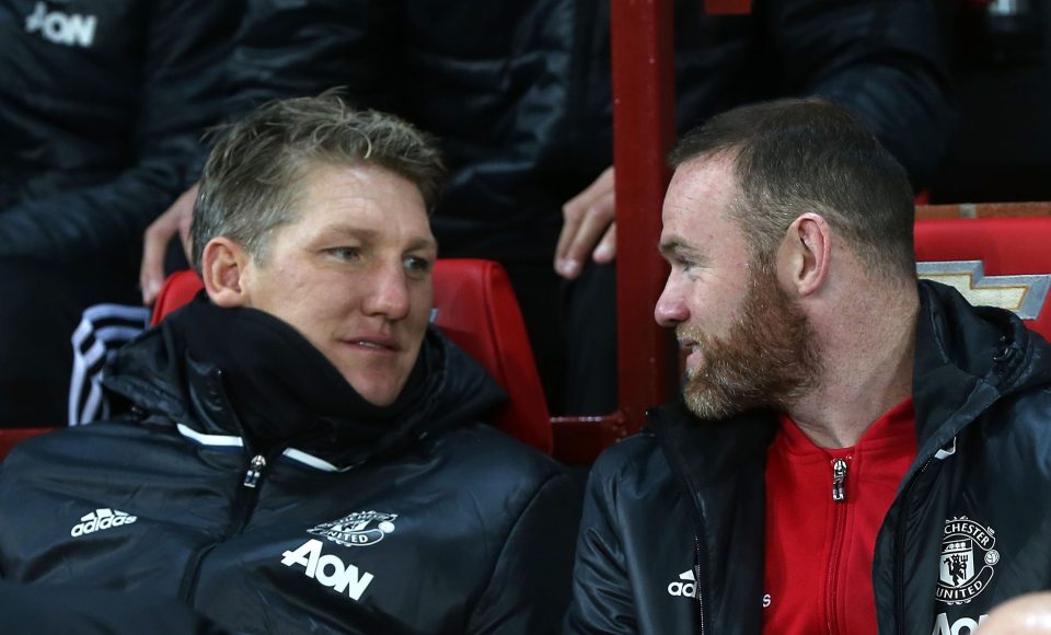  Schweinsteiger was named alongside skipper Wayne Rooney on the bench against West Ham on Sunday