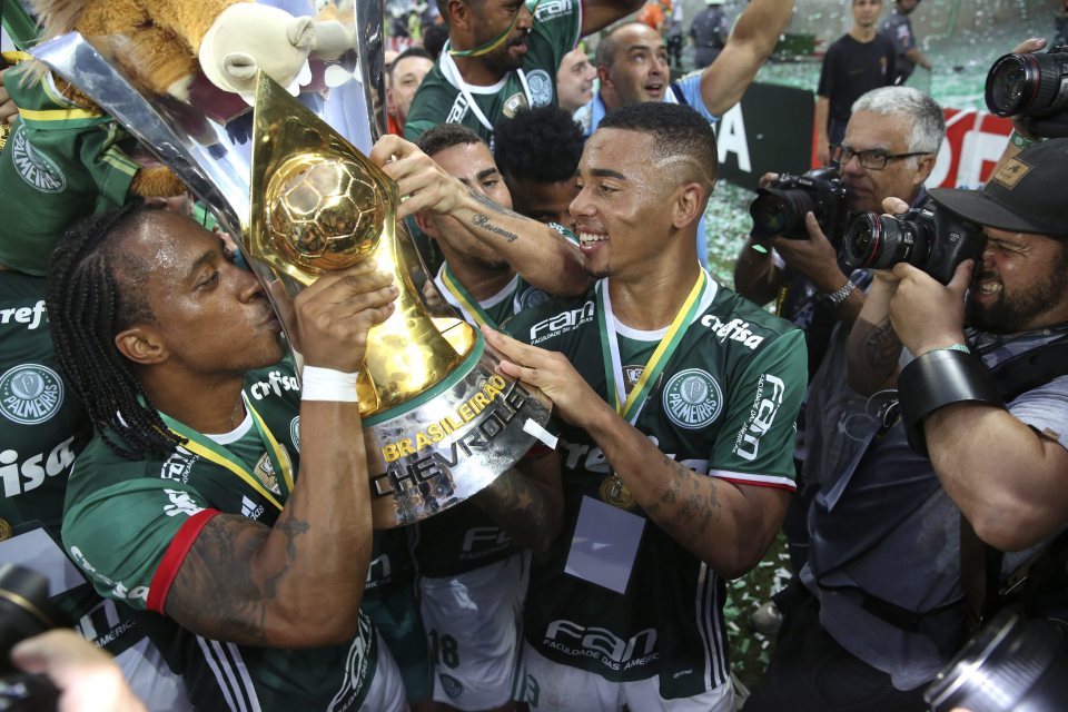  Palmeiras celebrate winning the league last weekend, ironically against Chapecoense