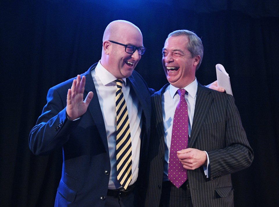  He delivered his acceptance speech alongside Nigel Farage in Westminster