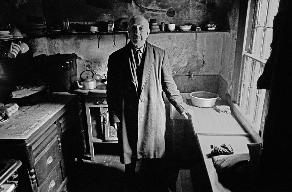  OAP in the kitchen of his house Liverpool, 1969