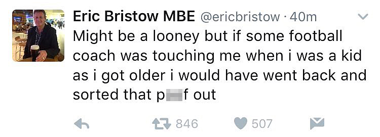 Eric Bristow caused an outrage with his tweets