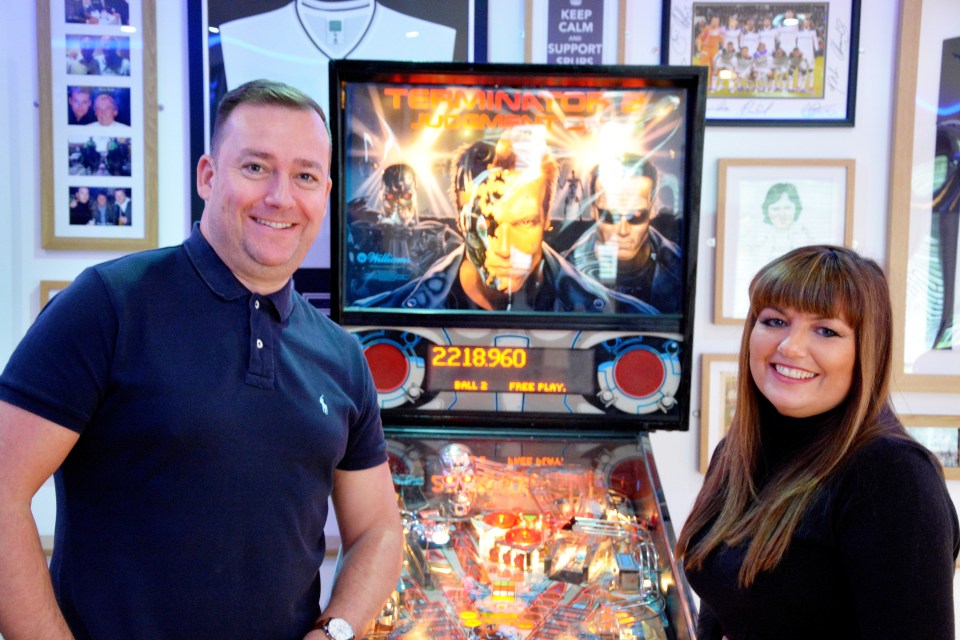 Darron with his wife Jane, who has been part of the build of the impressive shed