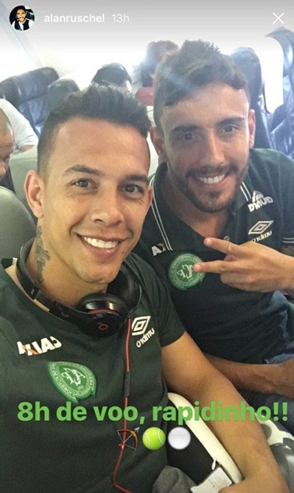 Chapecoense star Alan Ruschel shares this selfie before the horror plane crash