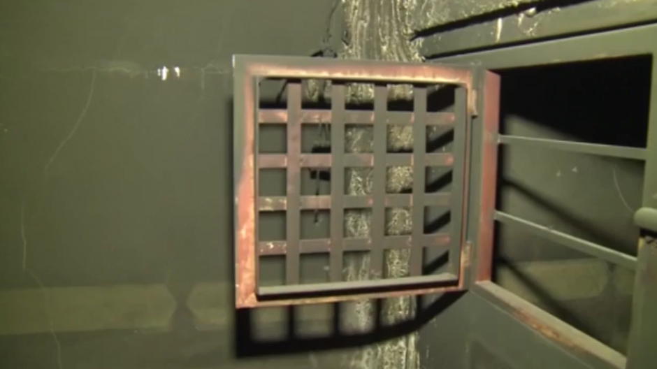  The metal doors of the jail cells were fitted with bolts and tiny windows with bars