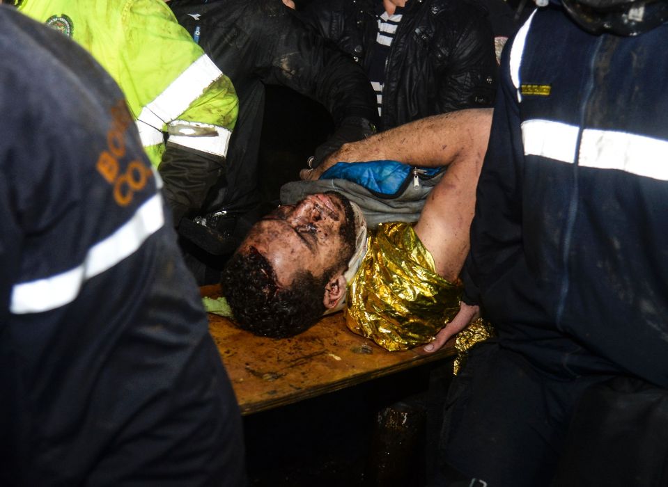  Chapecoense player Helio Neto is rushed from the scene of the crash