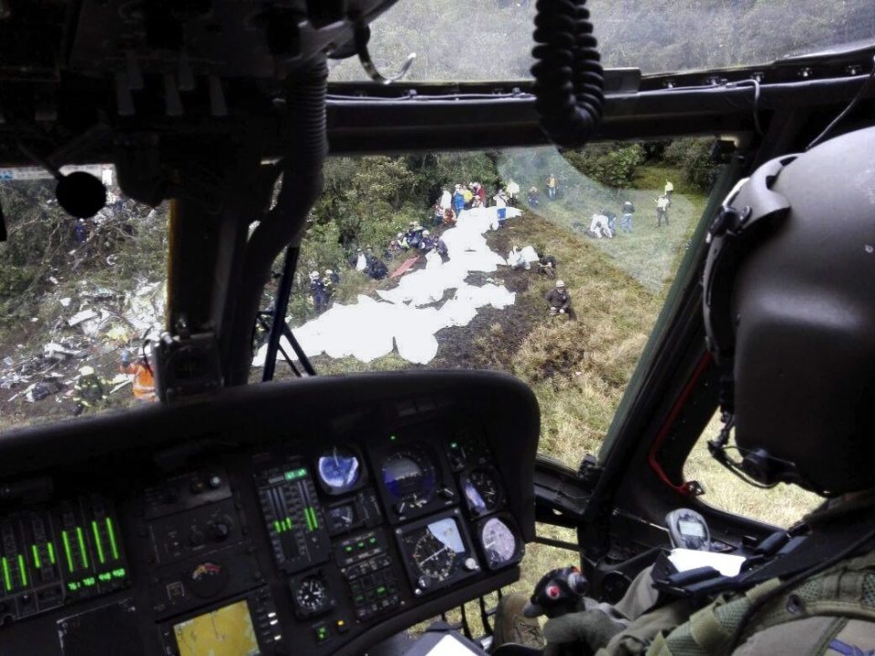  A view from the cockpit of a rescue helicopter