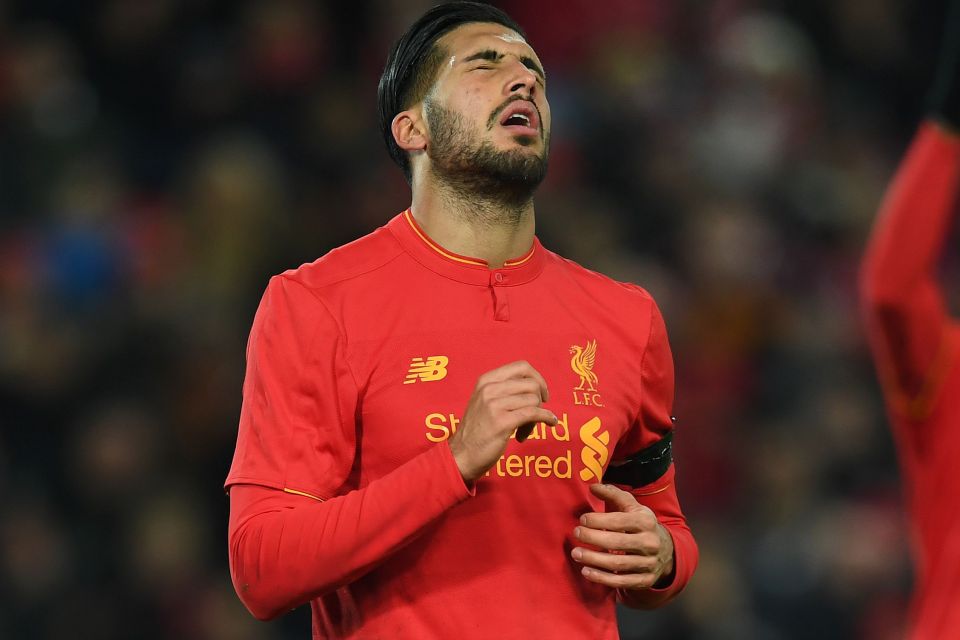  Emre Can could miss the clash through injury