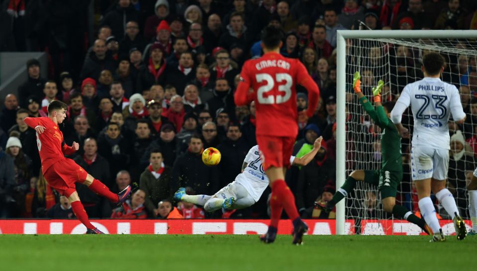  Ben Woodburn's composed strike doubled Liverpool's lead