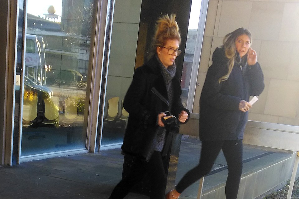  (L-R) Zoe Ray and her mother Heather Ray at Kirklees Magistrates' Court were they were sentenced for shoplifting