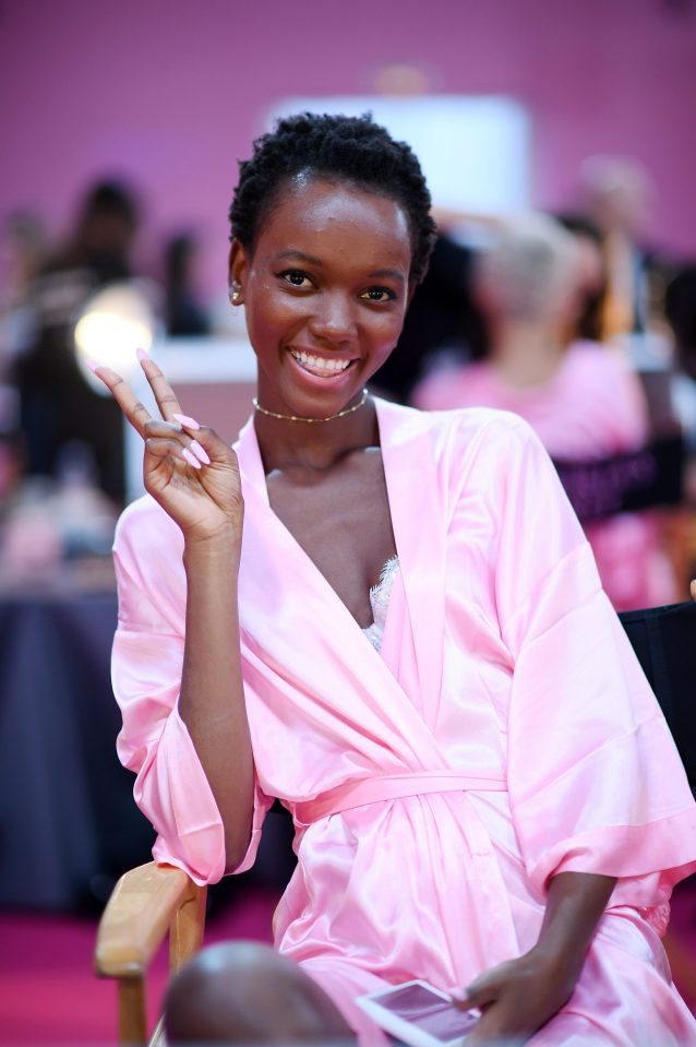  Herieth Paul flashed a peace sign as she waited for her turn