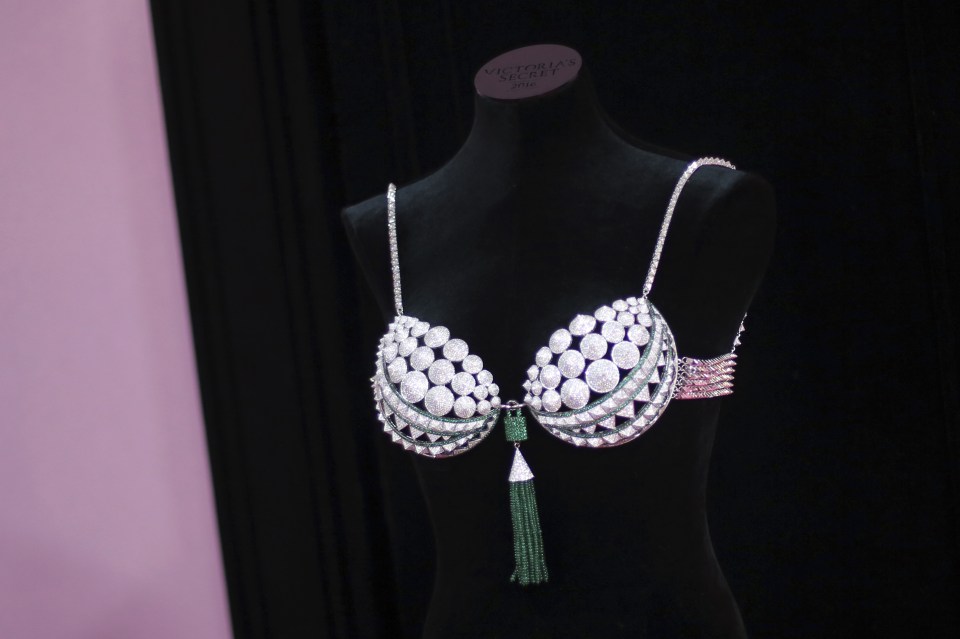  This year's Fantasy Bra is adorned with diamonds and emeralds