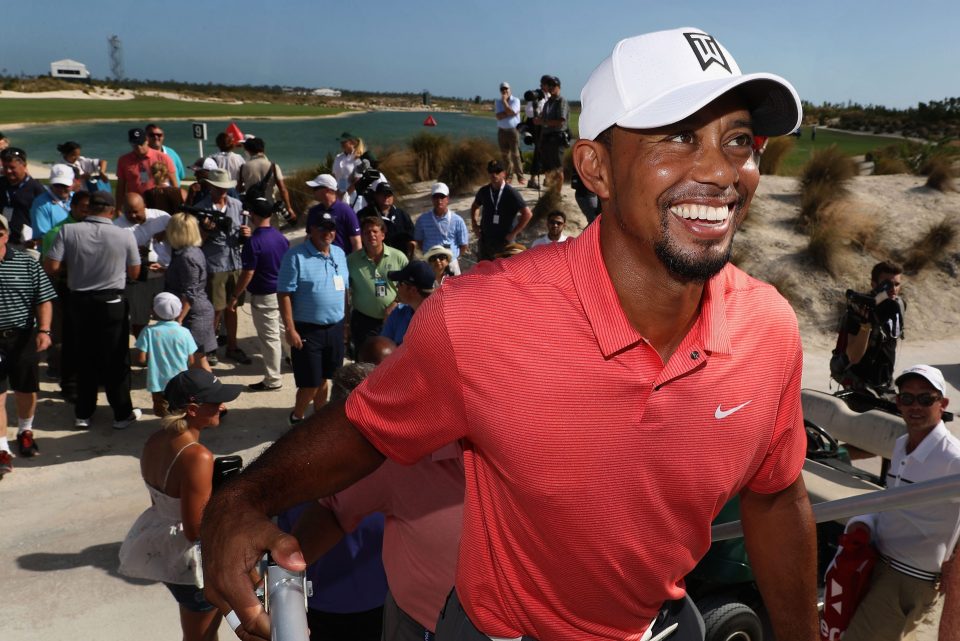 Tiger Woods of the United States smiles after the pro-am ahead of the Hero World Challenge