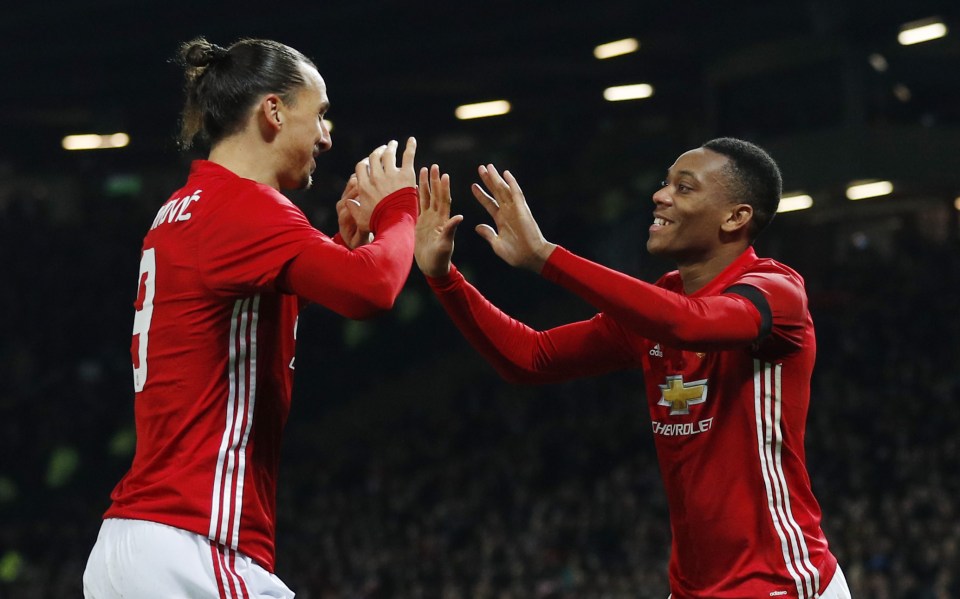  Antony Martial's second-half brace settled the tie at Old Trafford