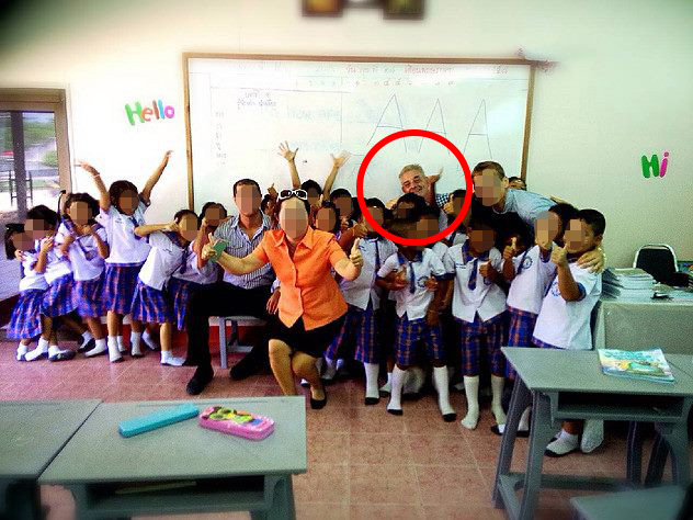 The paedophile has had a string of teaching jobs in Thai schools