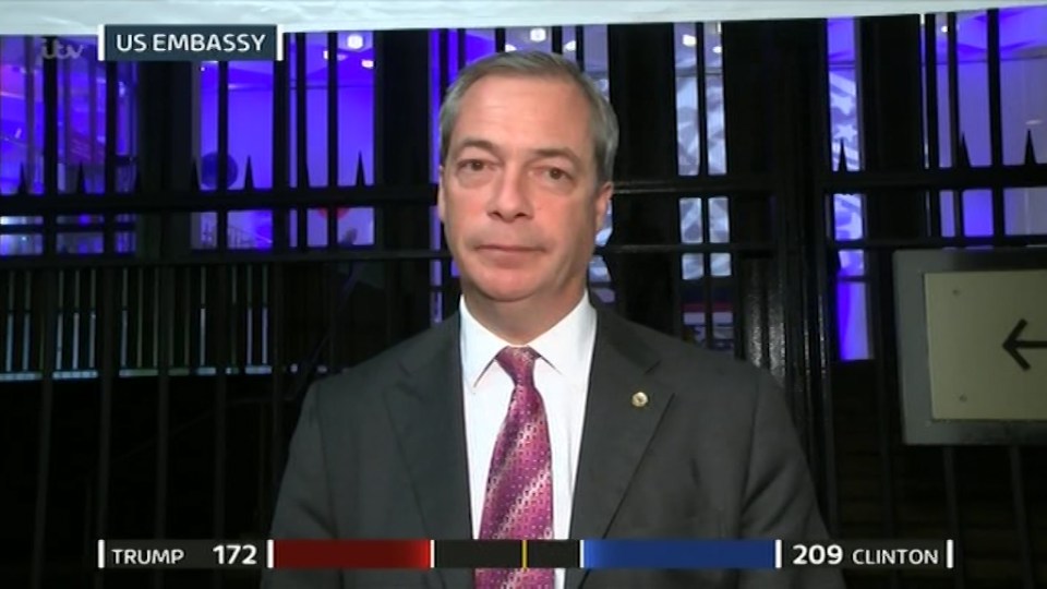  Farage offers commentary on the election race in a live TV appearance