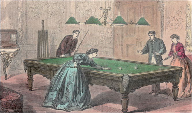  Billiards was a popular activity among British Army officers stationed in India and variations on the game were devised.