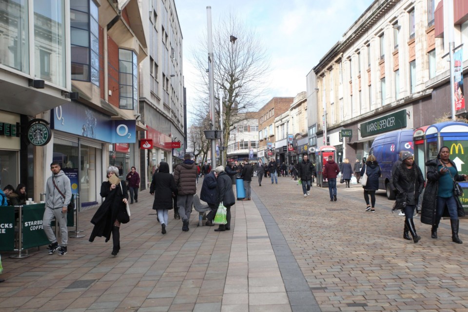  Shoppers pictured in Wolverhampton city centre