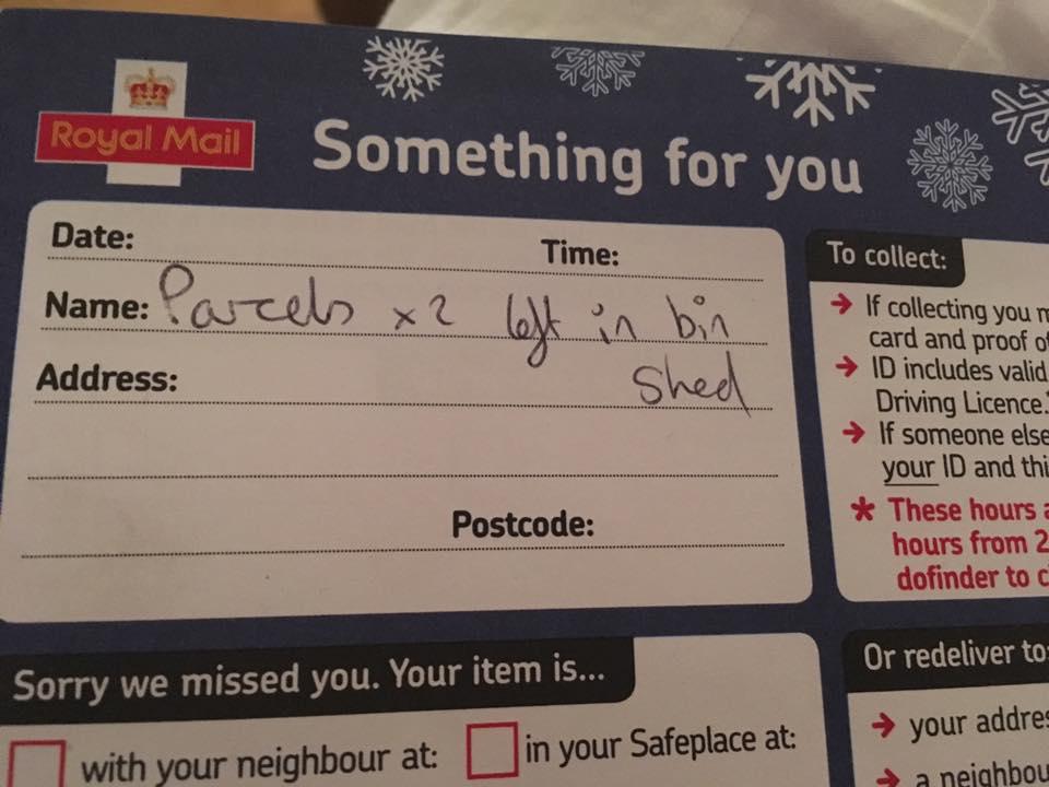  Alexandra Smart returned home after Christmas to find that her packages had been dumped in a bin shed