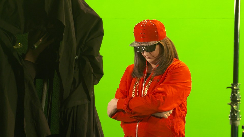  Honey G strikes a pose on the set of her new video