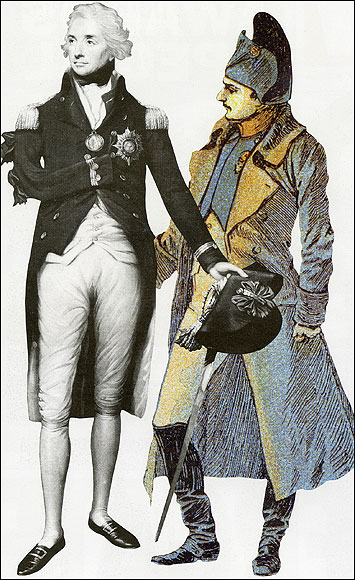  Admiral Horatio Nelson (left) defeated French navy at Trafalgar (1805) and put an end to Napoleon’s dream of invading Britain. Nelson died in the battle