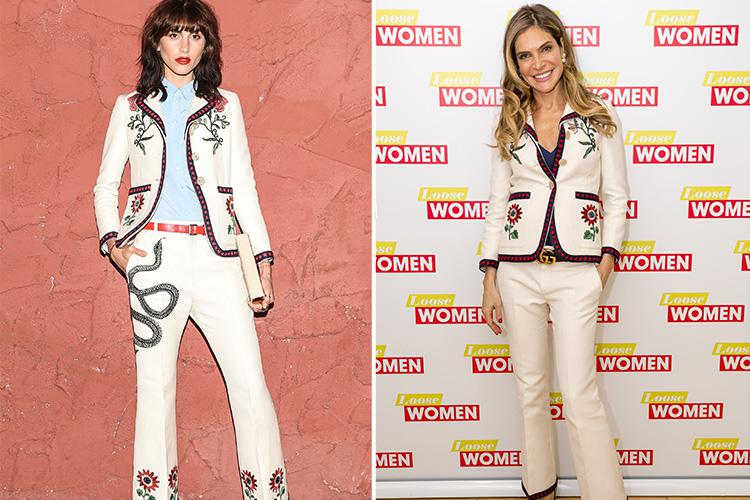  Ayda Field (right) wore this Gucci outfit when on Loose Women in April, and Langley Fox Hemingway rocked it the same month