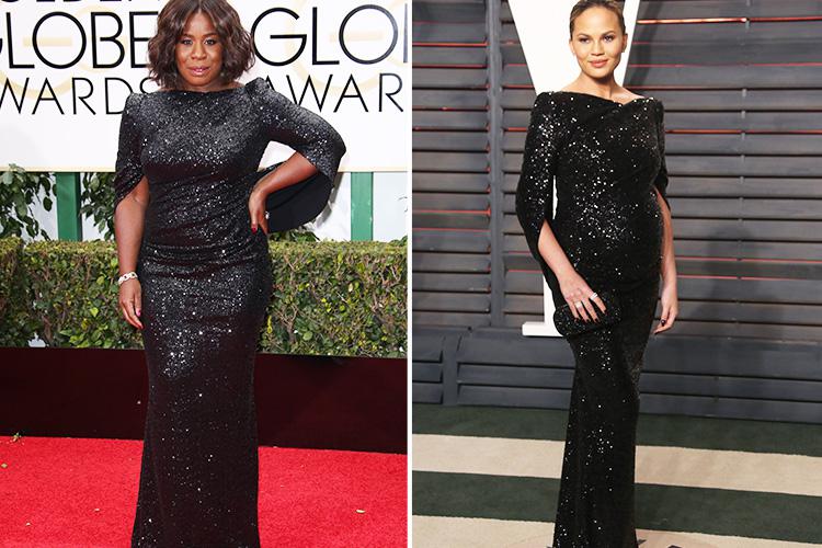  Uzo Aduba wore this Talbot Runhof dress to the Golden Globes in January and Chrissy Teigen donned it for the Vanity Fair Oscar Party the following month