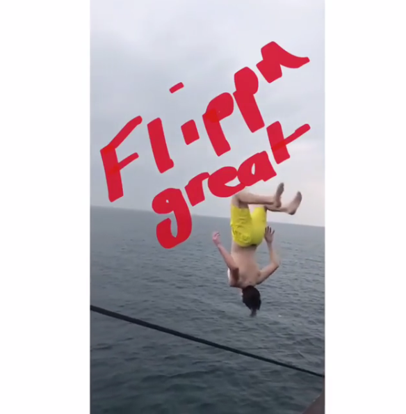  The 17-year-old made the back flip look easy